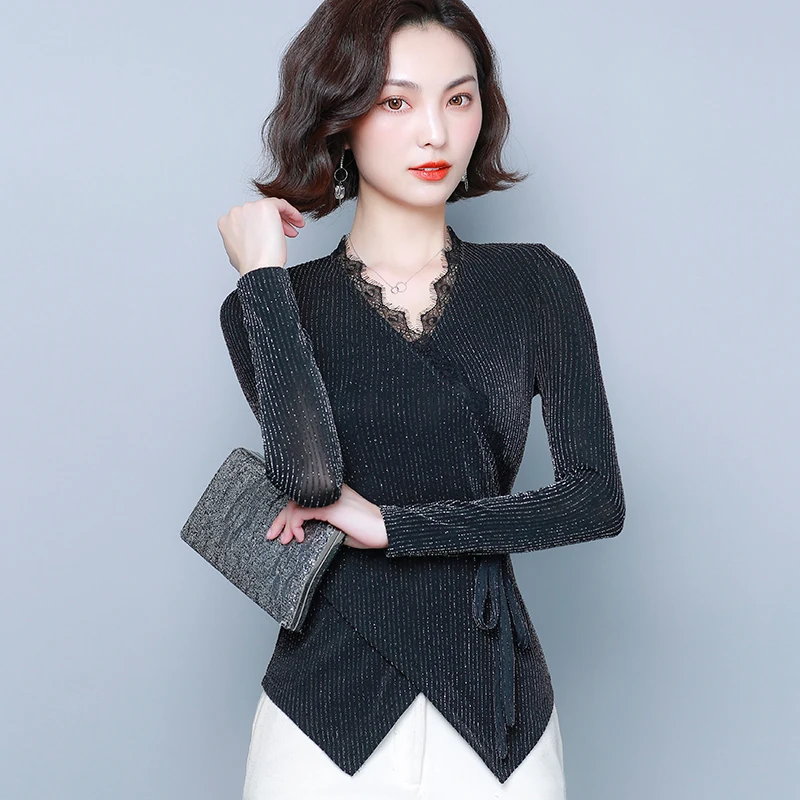 

F5221 2019 new autumn winter women fashion casual chiffon shirt womens shirts korean fashion clothing