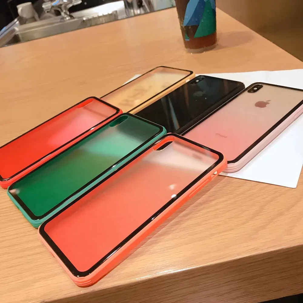Простой градиентный Прозрачный чехол для телефона iPhone 6s 7 8 Plus X XR XS Max 11 Pro задняя