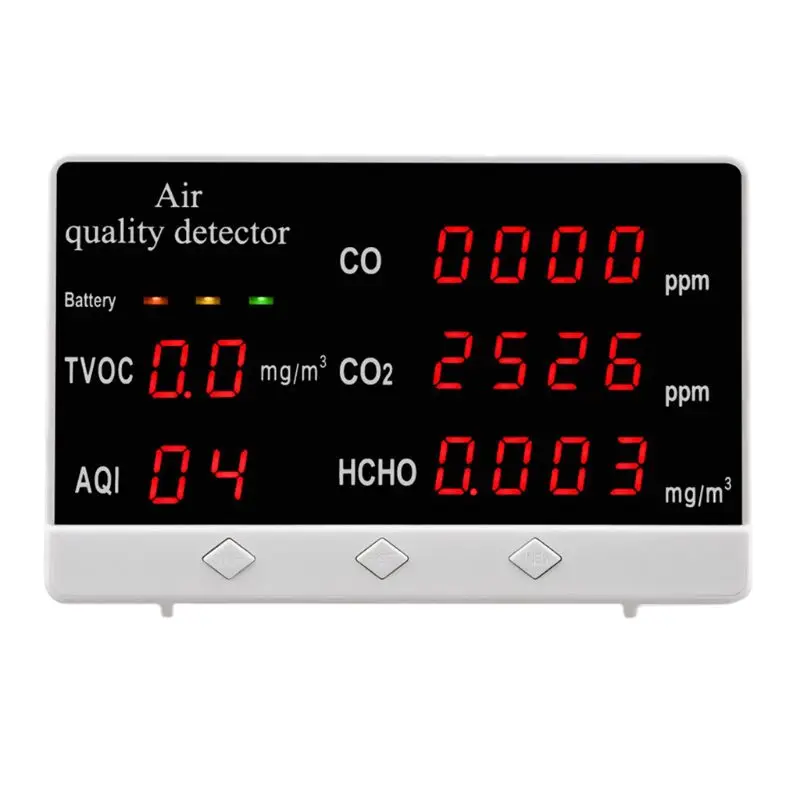 Тестер качества воздуха в помещении и на улице CO/HCHO/TVOC CO2 измеритель анализатор