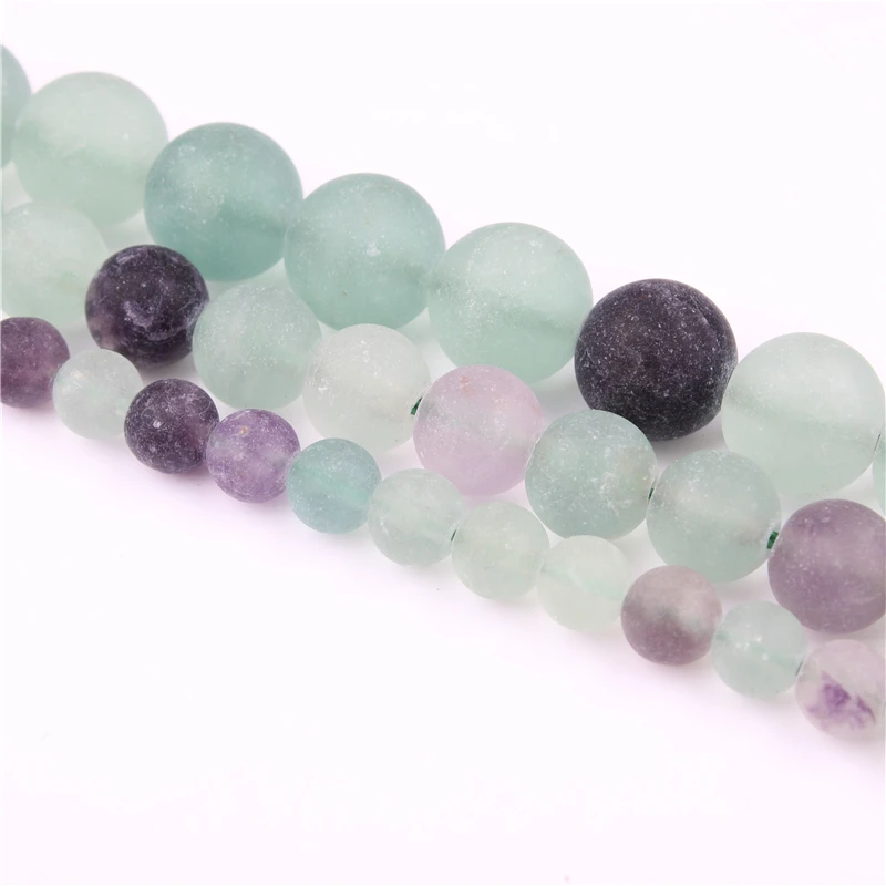 

NaturaljewellryFrosted FluoriteLooseBead4/6/8/10/12MMSuitableForJewelryMakingDIYBraceletNecklace