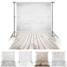 Фоны для фотосъемки с белыми кирпичными стенками, деревянным полом, декорация для студийной фотосъемки новорожденных питомцев