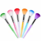 Акриловая кисть для маникюра и педикюра, мягкая пластиковая щетка для удаления пыли, Профессиональные кисти для макияжа ногтей, набор инструментов, 6 цветов