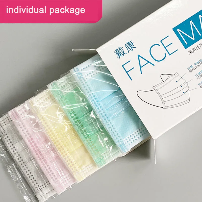 

Disposable Individually Wrapped Mask With Three Layers Of Melt Blown Cloth Dustproof Black Adult