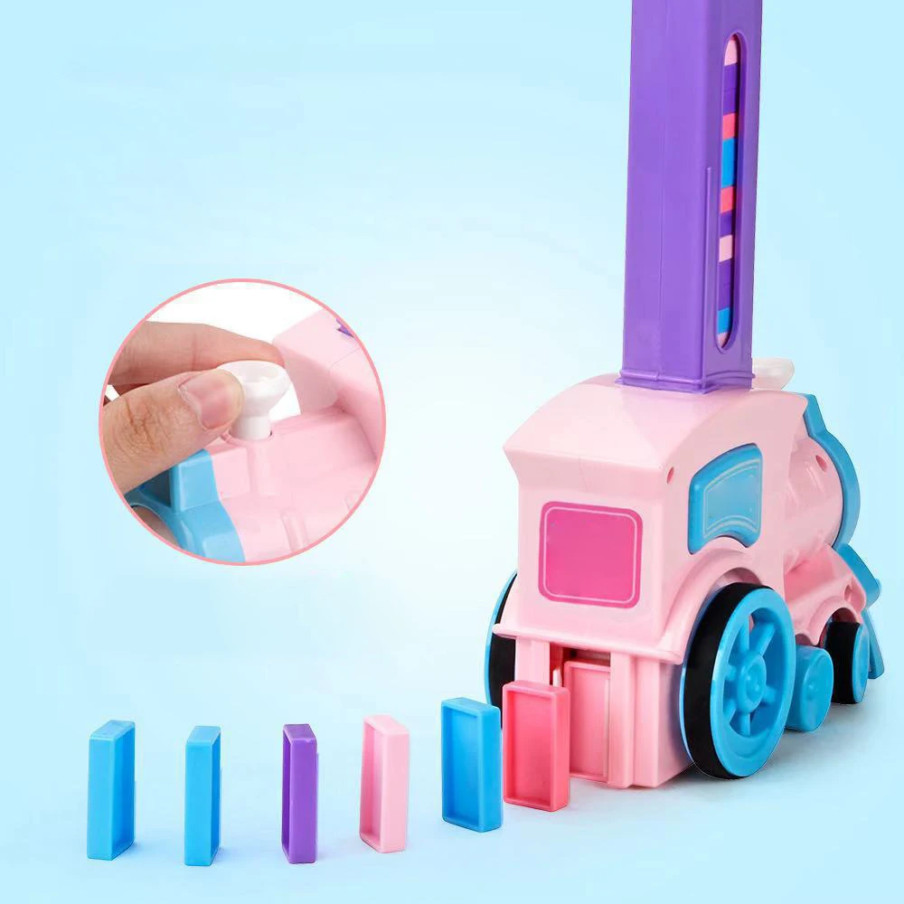 Automatic Laying Domino Train Blocks Set Building and Stacking Toy Plastic For 3-7 Year Old Toys Boys Girls Gift for Kids | Игрушки и