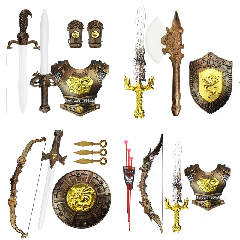 

Toy Collectibles Children's Toys Knives and Swords Plastic Swords Boys Bow and Arrows Shield Weapon Retro Sword Combination Toys