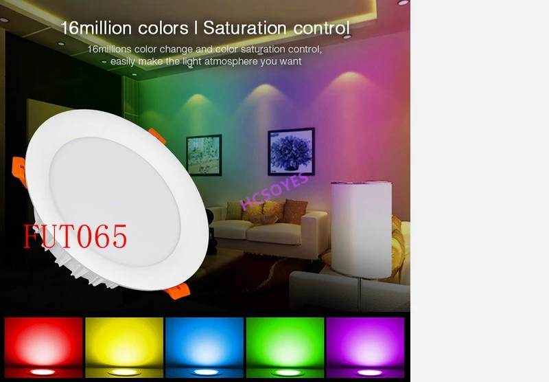 Milight FUT065 FUT066/12 Вт 18 Вт Светодиодный светильник RGB+ CCT AC110 220 В Регулируемая яркость беспроводной wifi приложение управление AC100-240V