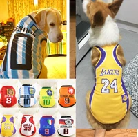 pet summer clothes sunscreen cat dog mesh vest dog jersey basketball jersey breathable small medium and large dogs general