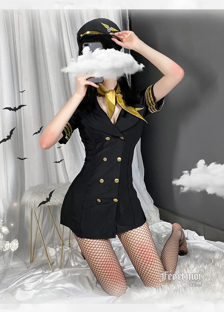 

Stewardess Uniform Erotic Temptation Lncludes Hat Sexy Flight Attendant Costume Cosplay Uniform Police Japanese Lingerie Play