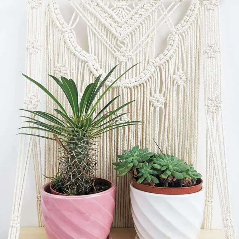 

Macrame Wall Hanging Shelf, Single Tier Wood Floating Hanging Shelf Organizer Hanger, Handmade Boho Home Wall Decor