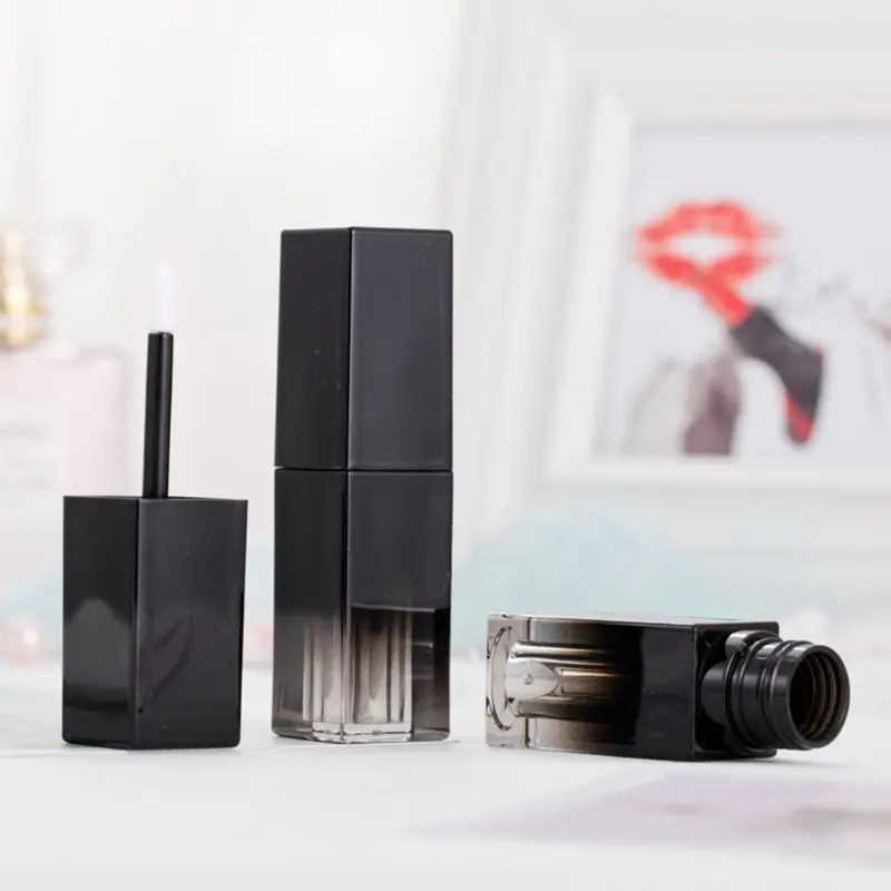 Прямоугольная форма пустой прозрачный блеск для губ контейнер градиентный