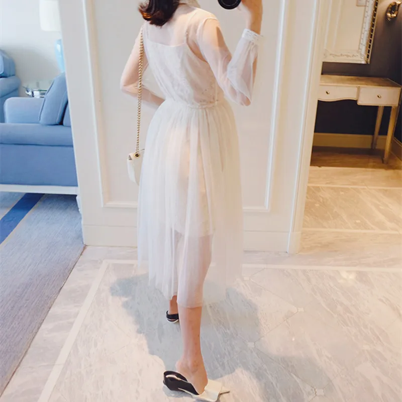 Платья для беременных с отложным воротником Одежда женщин весеннее платье