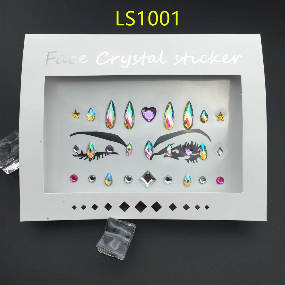 

Маскарадная блестящая искусственная 3d-наклейка с кристаллами, модная блестящая акриловая наклейка для музыкального фестиваля, стикер для ...