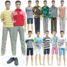 Мужской наряд для куклы ручной работы, 4, компл.упак., 3, футболка, повседневная одежда, 1 Обувь Одежда тапочки, аксессуары для куклы Барби, Кена