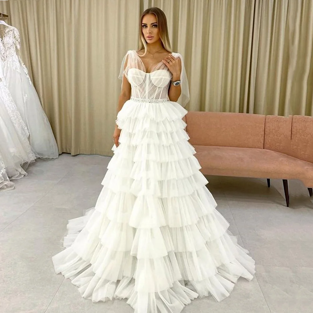 

Многоярусные Свадебные платья LORIE, свадебные платья а-силуэта с V-образным вырезом