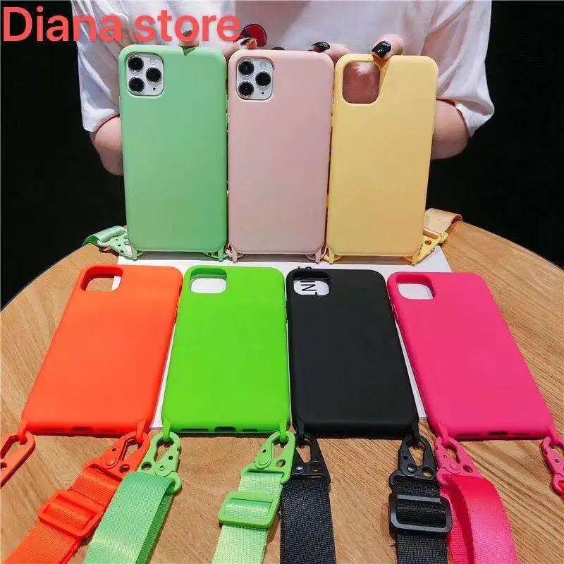 Чехол для телефона с цепочкой и шнурком iPhone 13 11 12 Pro MAX XSMax XR X XS 6S 6 7 8 Plus SE2020 |