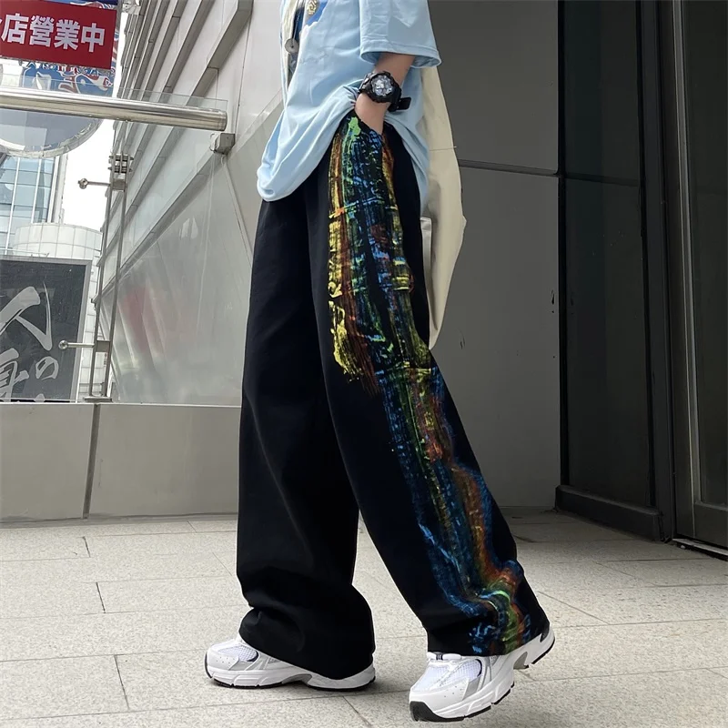 

Women's Pants 2021 Summer New Streetwear Wide Leg Pants Baggy Hip Hop Casual Boyfriend Trouser Fashion Femme High Waist Trouser