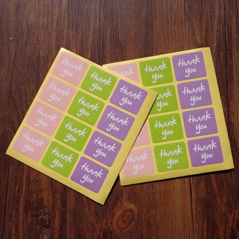 102 шт. розовый зеленый фиолетовый дизайн спасибо бумажные наклейки этикетки