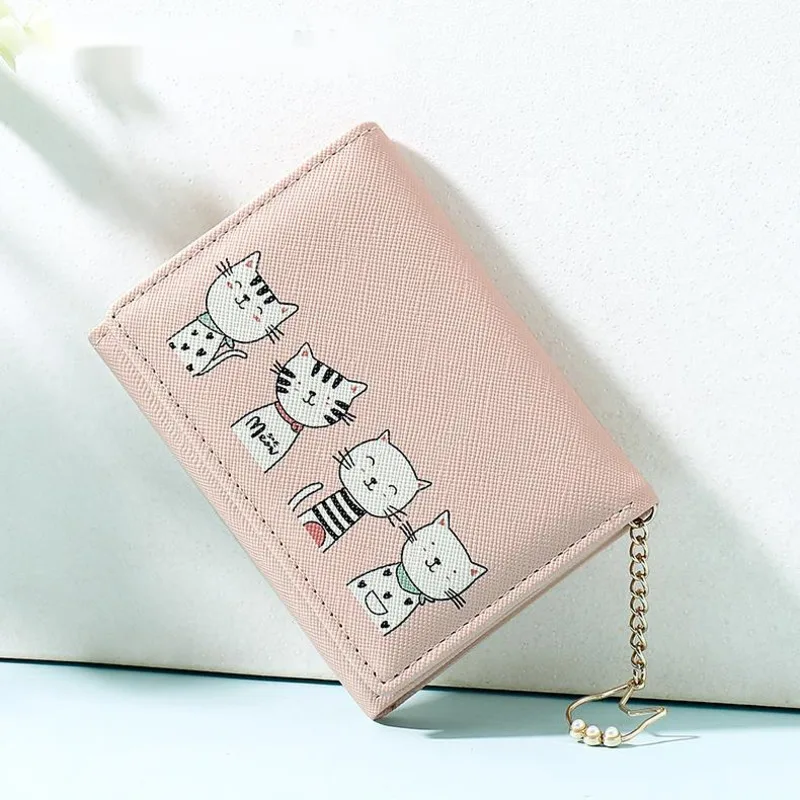 

Женский короткий бумажник из искусственной кожи на застежке