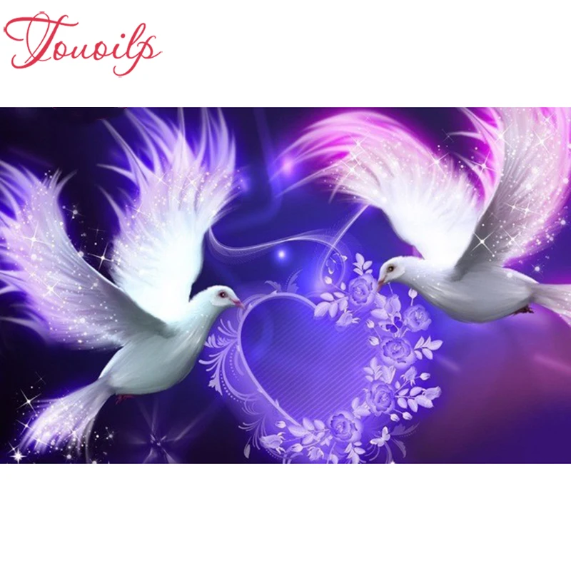 Алмазная 5D мозаика светящиеся голуби вышивка крестиком сделай сам стразы
