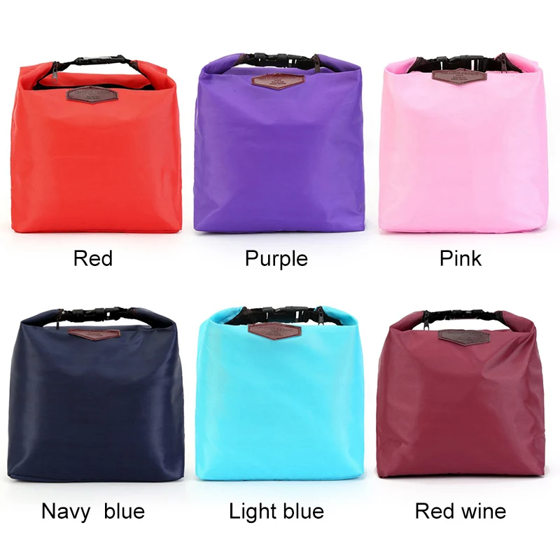 

1PCs Fresh Cooler Bags Waterproof Nylon Portable Zipper Thermal Lunch Bags For Women Convenient Lunch Box Tote Food Picnic Bags