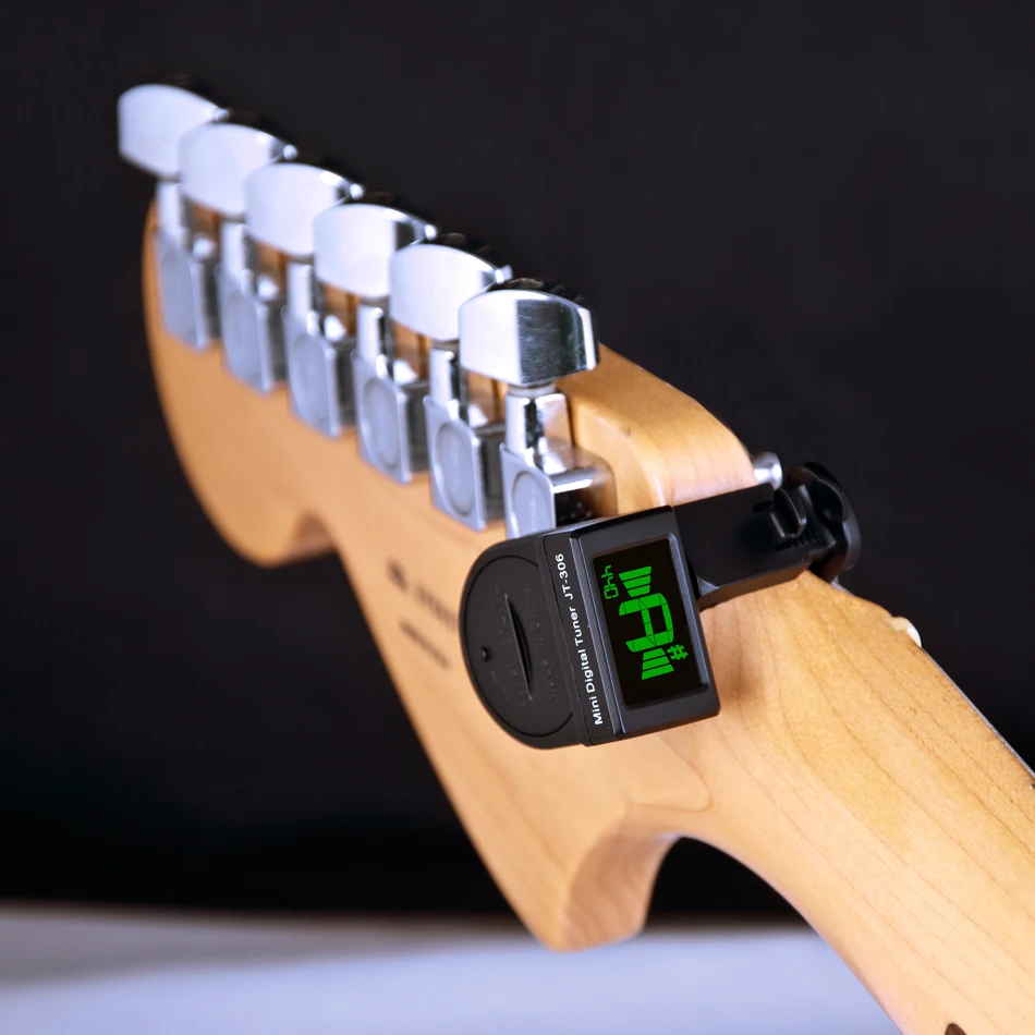 jt 306 mini guitar tuner digital lcd clip auf tuner für elektrische akustische klassische gitarre chromatische gitarre bass kostenloser versand f