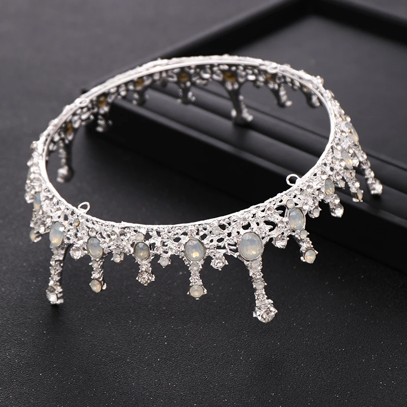 Тиара в стиле барокко со стразами и кристаллами Королевская корона свадебная