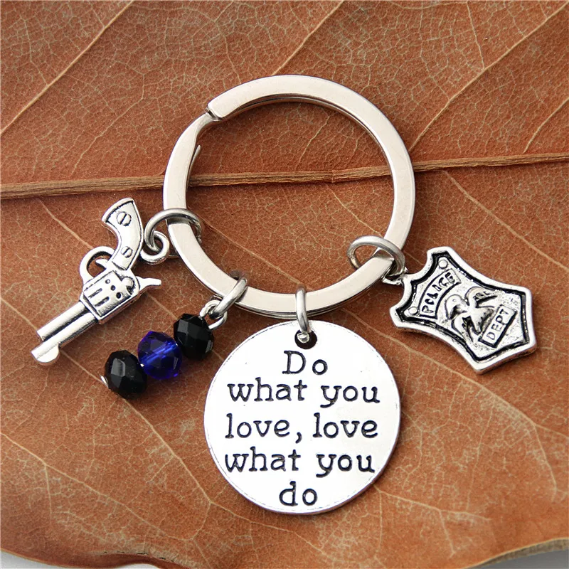 1 шт. полицейский значок и пистолет брелки брелок для отца унисекс подарочные