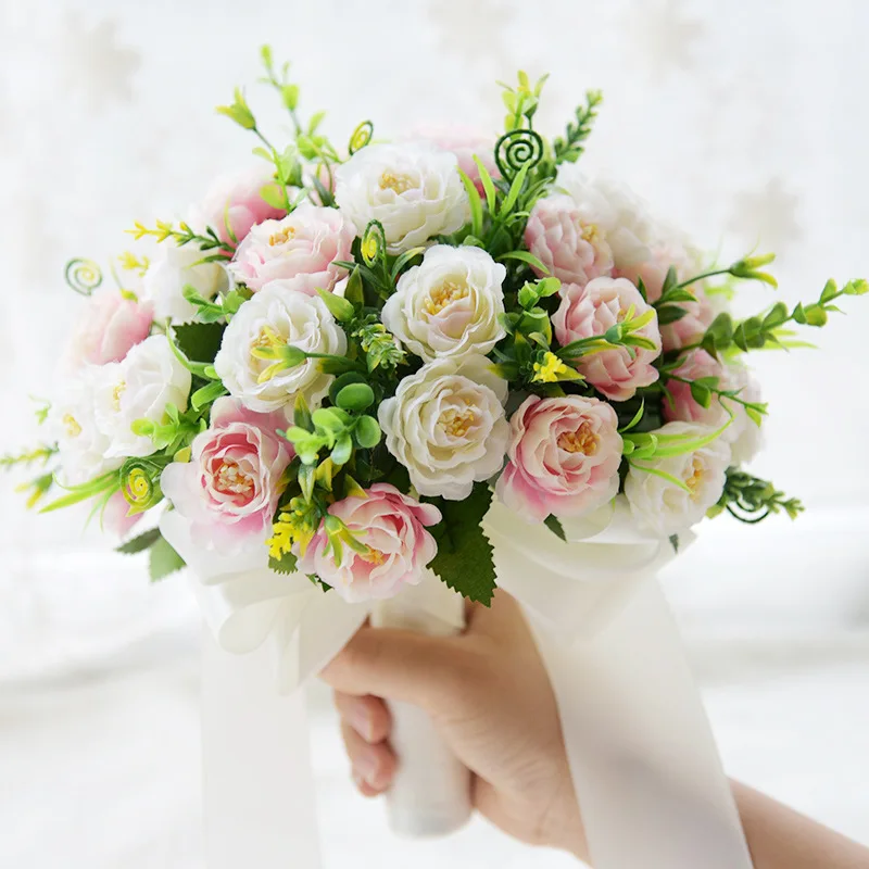 AYiCuthia Свадебный букет ручной работы искусственный цветок Роза buque Casamento Свадебный букет для свадебного украшения ramos de novia