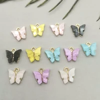 10pcslot trendy alloy butterfly setting acrylic charms lovely diy animal pendant handmade jewelry for necklace bracelet