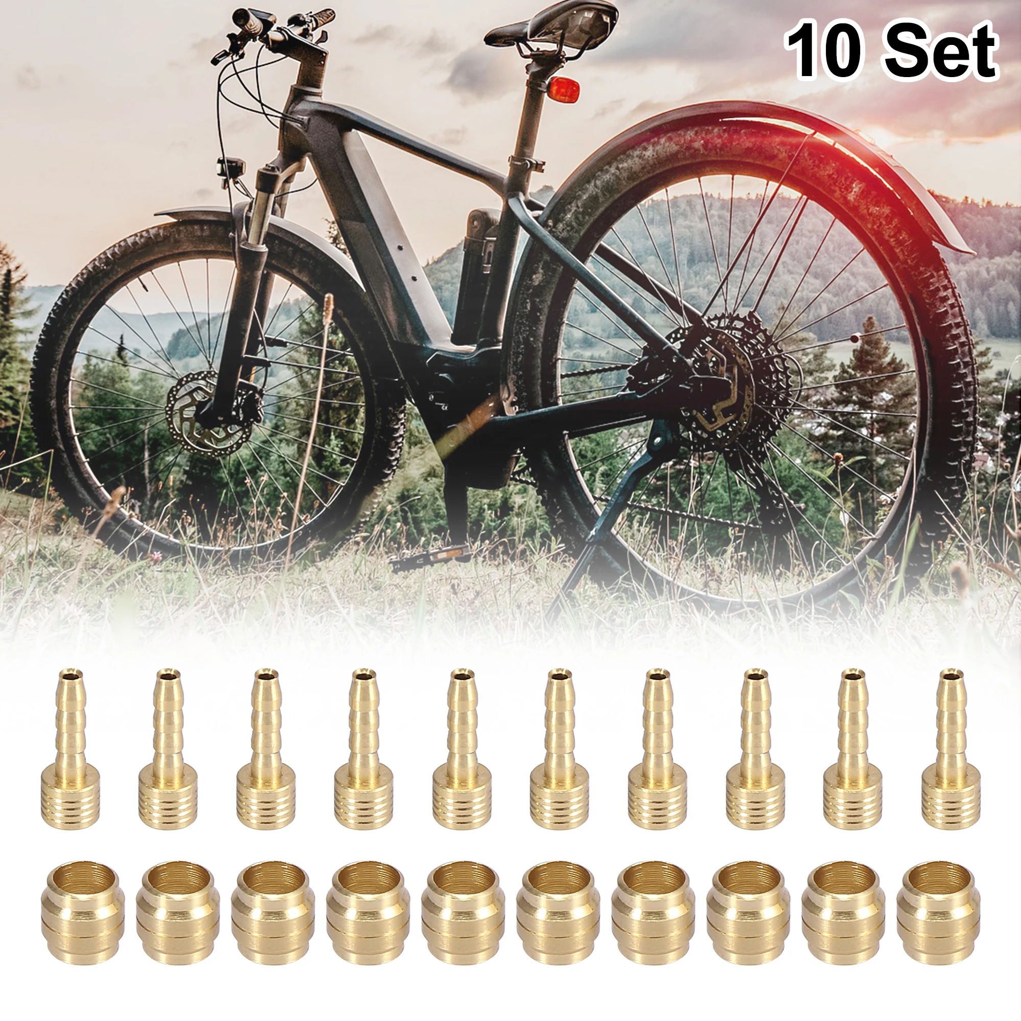 

X Autohaux 10 Sets Bicycle Brake Olive and Brass Connecting Insert Kit for Magura Bike Hydraulic Disc Brake Hose