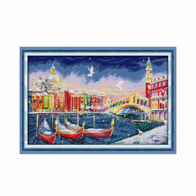 

Венеция Рождество наборы для вышивки крестом ручной работы шаблоны штампованные 11CT 14CT печатная счетная ткань нить вышивка Декор
