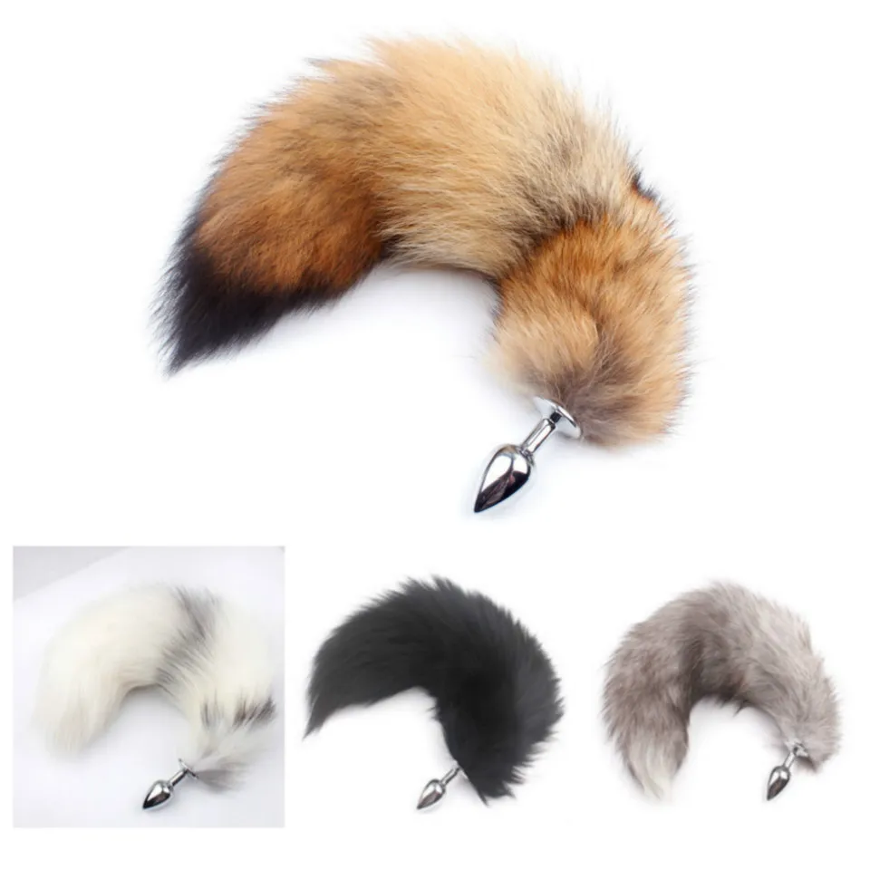 huge anal plug tail fox butt soft sex toys for women men shop dog wolf masturbation device sexy |