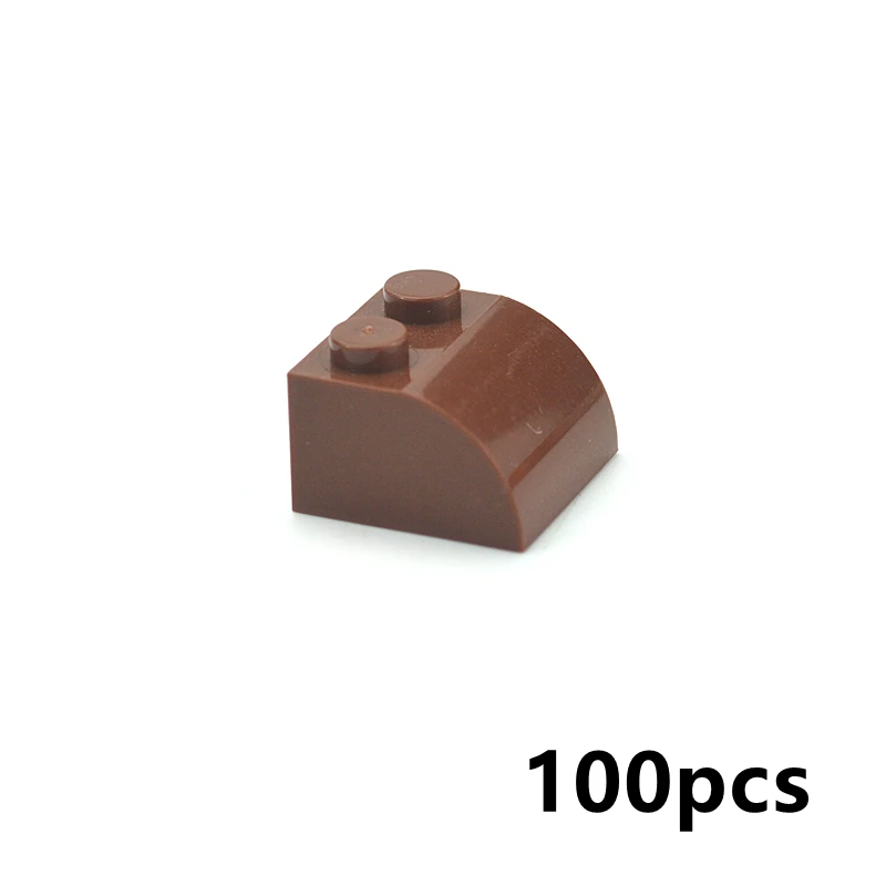 

100pcs Building Blocks 2x2 Arc Slope Thick Bricks DIY Sloping Curved multiple colors Beveled classic parts Compatible All brands