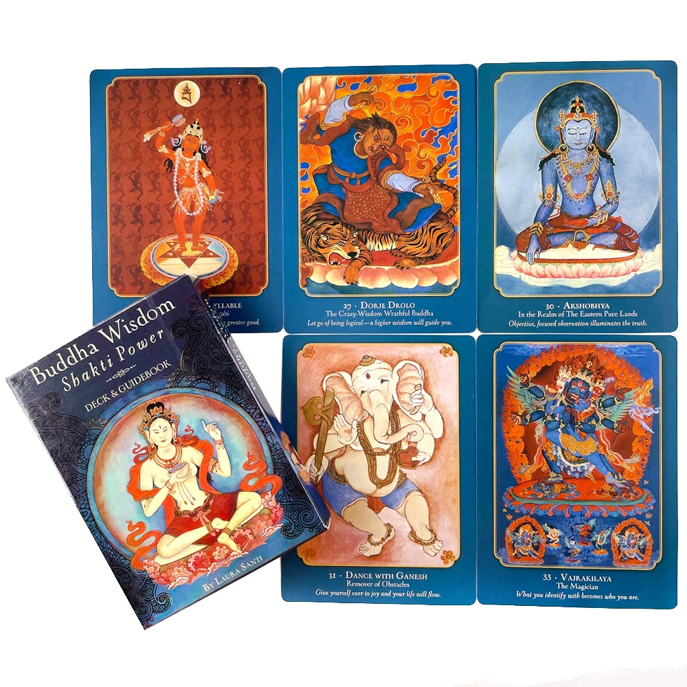 

Новинка 2021, высокое качество, особый стиль, Будда, мудрость, шакти, мощность, Tarot карты; Настольные игры, карты Таро с направляющей