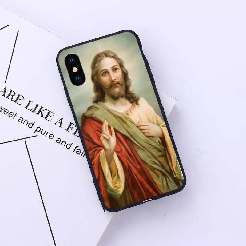 

Jesus retro art pattern luxury high quality Phone Case shell for iPhone 11 12 pro XS MAX 8 7 6 6S Plus X 5S SE 2020 XR