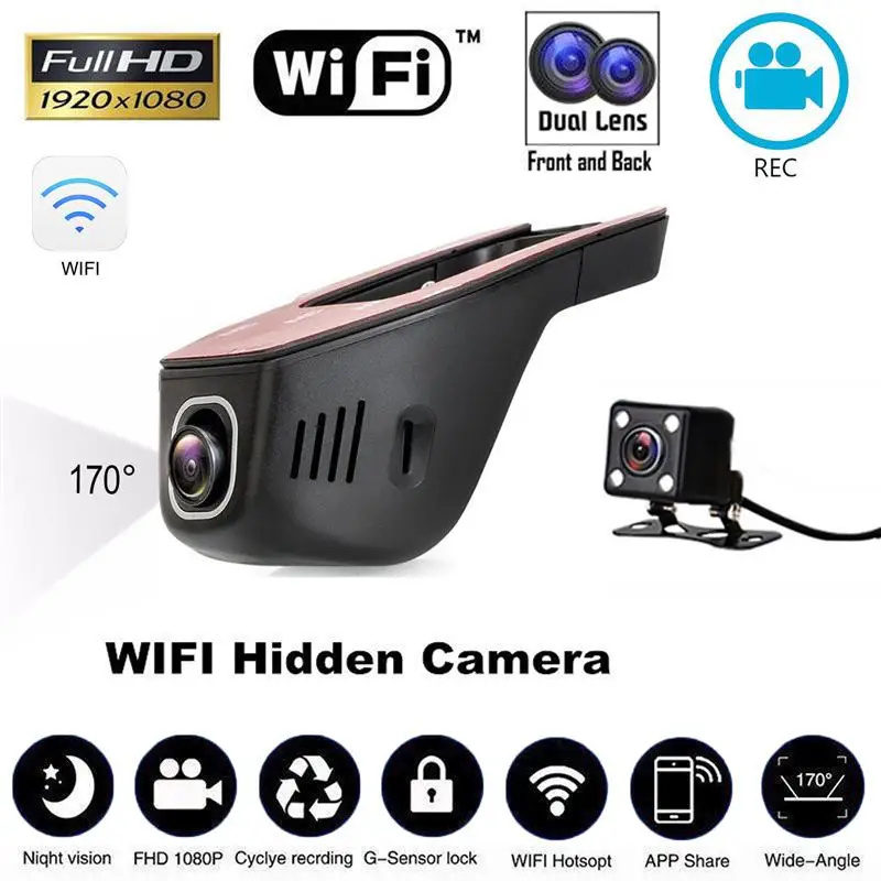 Wifi Автомобильный видеорегистратор камера Full Hd 1080p 170 градусов широкоугольный с