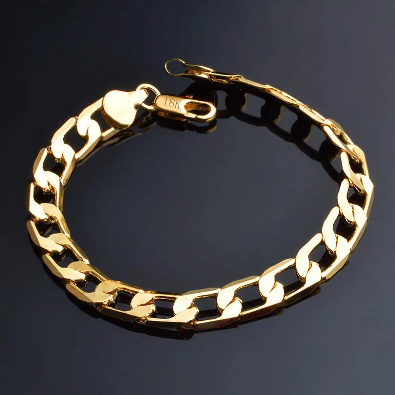 

Cuban Chain Gold Color Bracelets For Men Women Fashion Hip Hop Big Hollow Chain Link Bracelets Unisex Twist Fine Bracelet Gifts