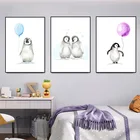 Милые Мультяшные картины Пингвин на холсте животные искусство детский постер и принты для детской комнаты настенное искусство декоративная картина для детской спальни