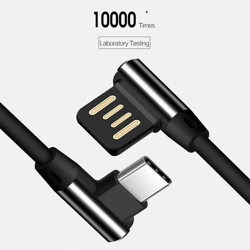 1 м 2 м 3M usb type C 90 градусов USB C кабель для samsung Galaxy huawei Honor XiaoMi RedMi USB C кабель передачи данных для быстрой зарядки 3,0 3,1
