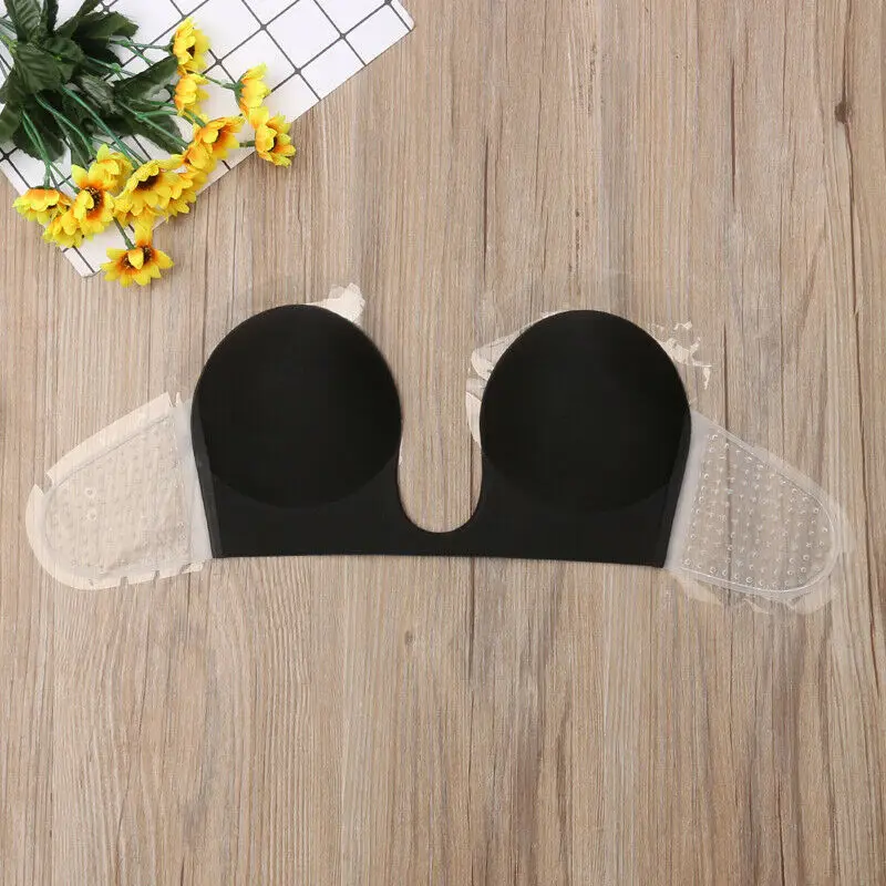 

Women Invisible Bra Strapless Seamless U Shape Adhesive Silicone Invisible Stick On Push up Wire Silicone Adhesive Bra