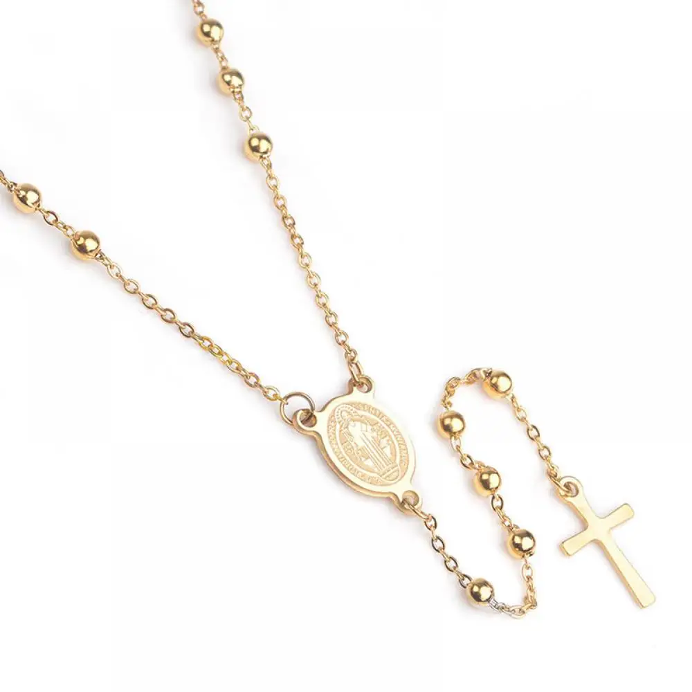 

New Creative Pendant Item Cross Rosary Necklace Fashion Men and Women Religious Belief Leisure Party Necklace Jewelry