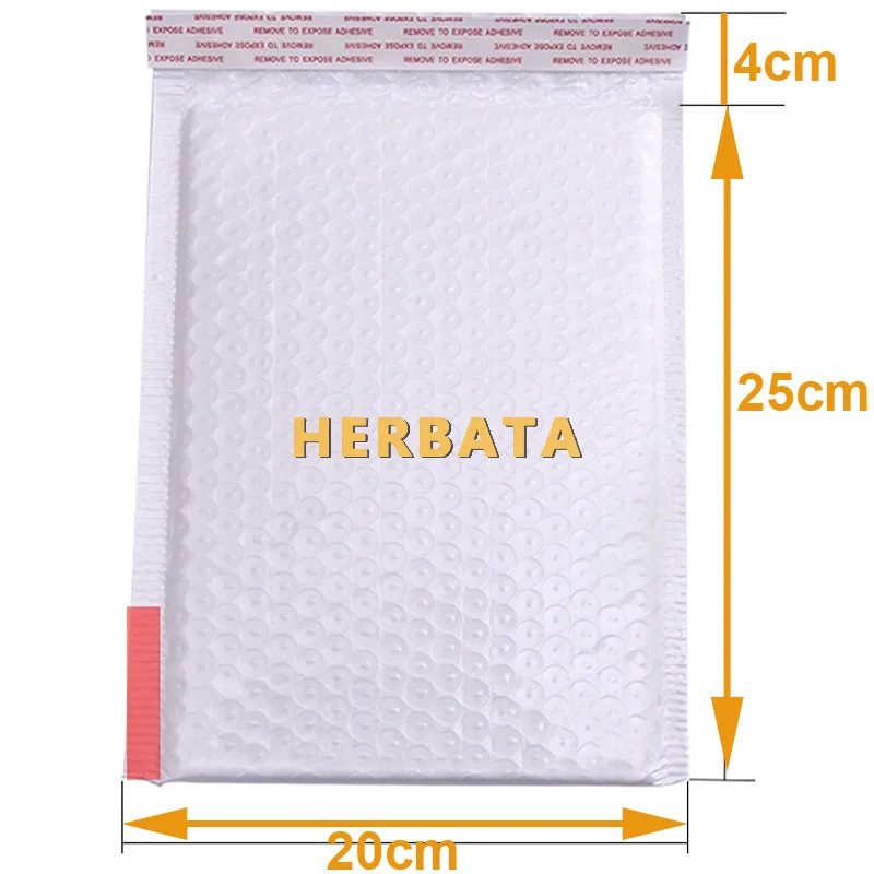 HERBATA (200*250 мм) 10 шт./лот конверты с белым жемчугом курьерские Сумки