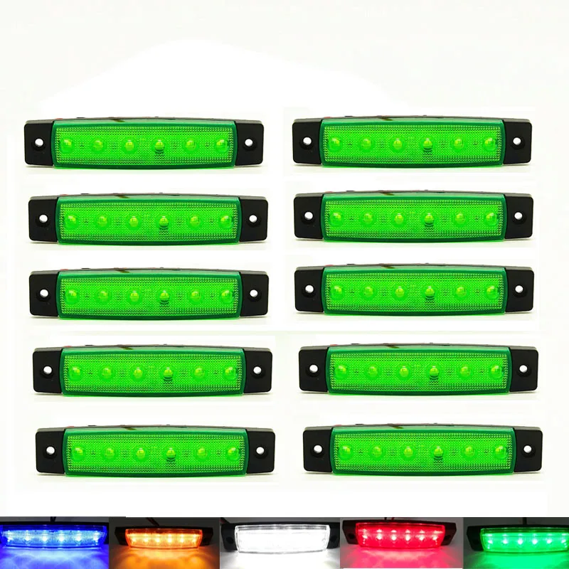 Боковые габаритные огни SMD 24 В, 2 шт., 6 светодиодов