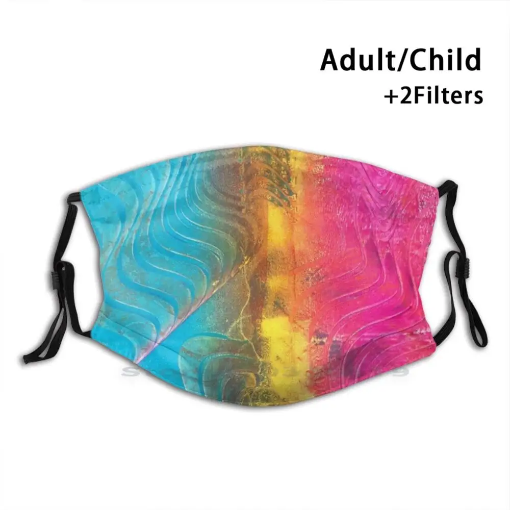 Спектральная детская моющаяся смешная маска для лица с фильтром тропическая экзотическая графическая абстрактная Яркая Летняя спектральн...