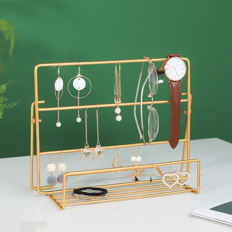 

Jewellery Organizer Display Stand Rack, Earrings Ear Studs Display Metal Stand Type Necklace Organizer Holder