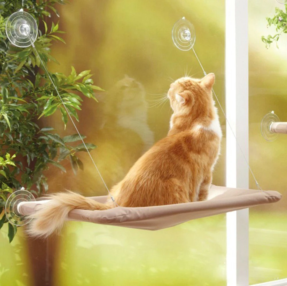 

Pet Bed Cute Pet Hanging Beds Sunny Seat Window Mount Bearing 20kg Cat Pet Cat Hammock Soft Long Cat Bed Plush Comfortable Pet