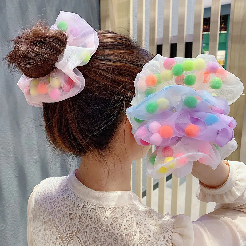 

Candy Color Organza Scrunchie Elastic Hair Bands for Girls Women Ponytail Holder Rubber Band Hair Rope Headwear Hair Accessories