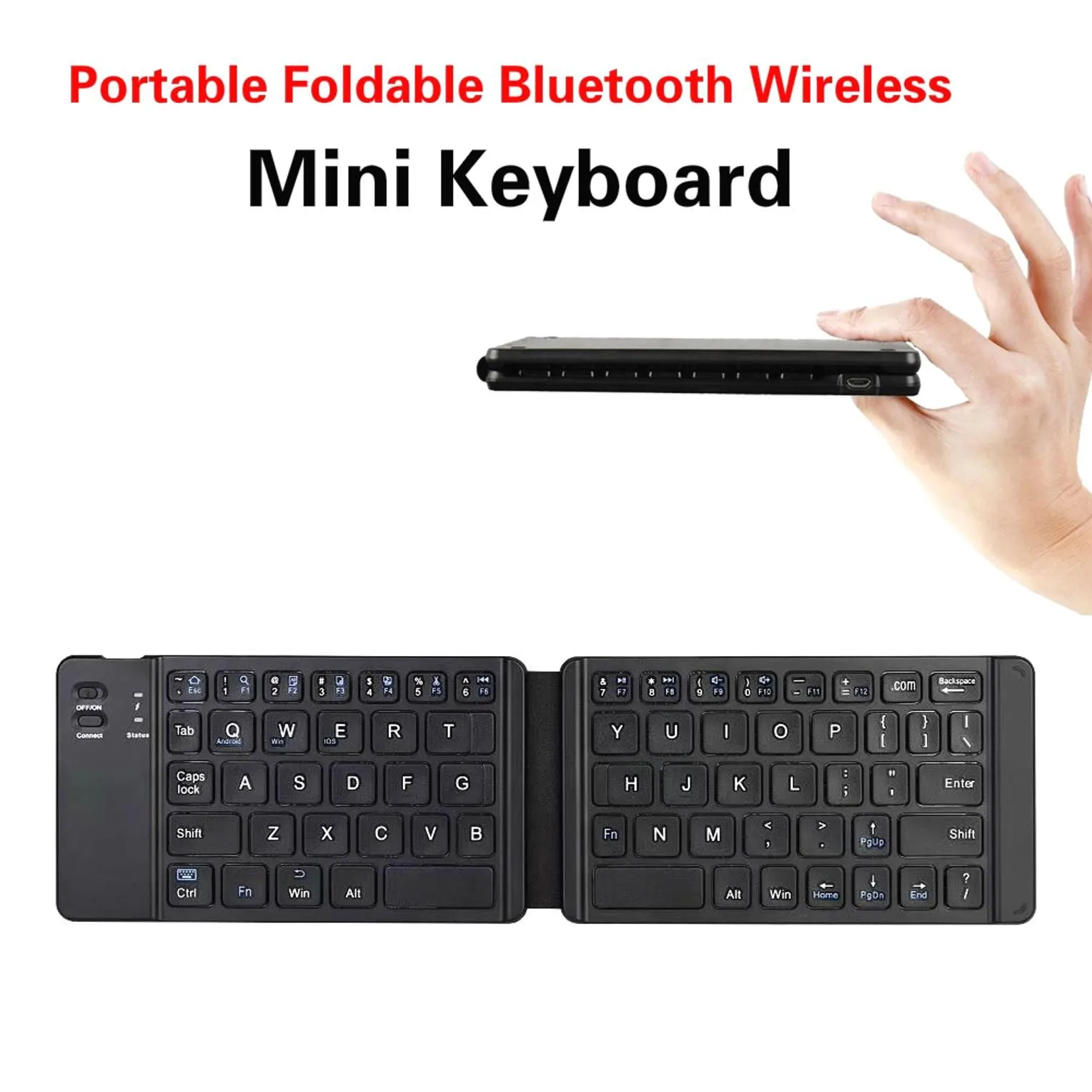 

RestockedFoldable Keyboard Mini Portable Bluetooth Wireless Folding Keyboard BT 3.0 Keypad For Phone Ipad Tablet