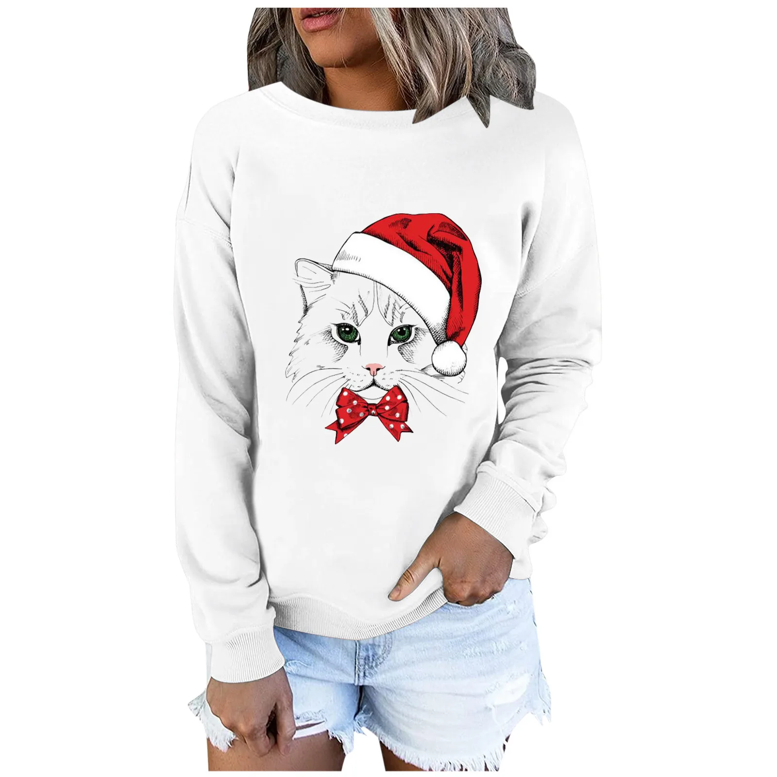 

Women's Long-sleeved Chirstmas Casual Blouse Print Sweatshirt Pullover Women's Blouse