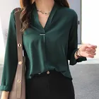 Популярная женская рубашка, Классическая шифоновая блузка, Офисная Женская свободная рубашка большого размера 4xl с длинным рукавом, Женские Простые Стильные топы, одежда, блузы